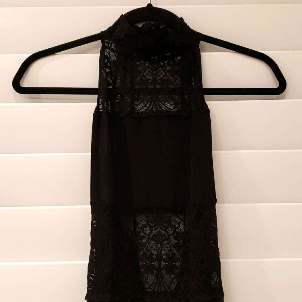 Leg Avenue | Black Lace Long Halter Dress (one size)